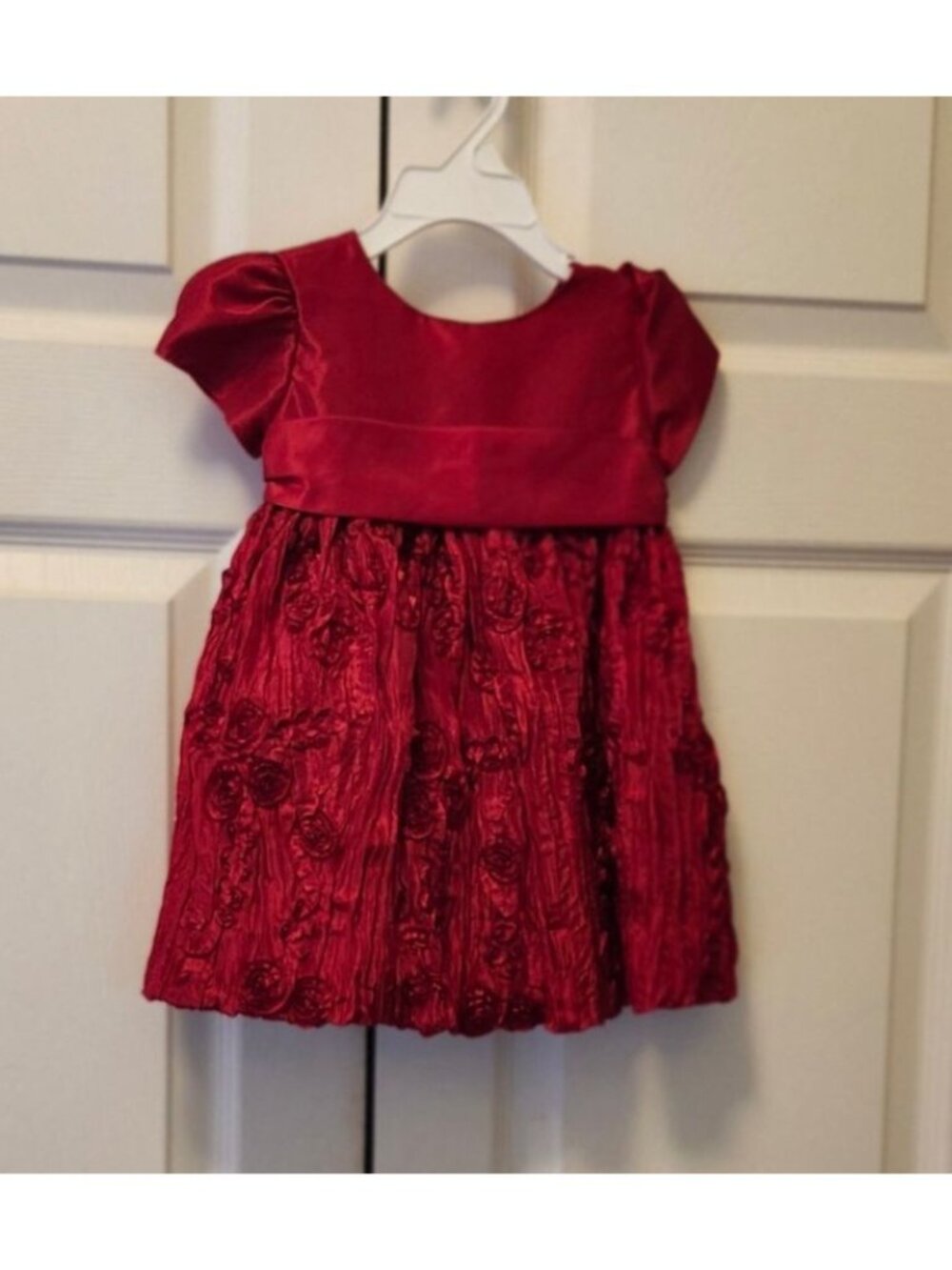 Girl Cinderella Red Rosette Holiday Party Special Occasion Dress Size 18 Months